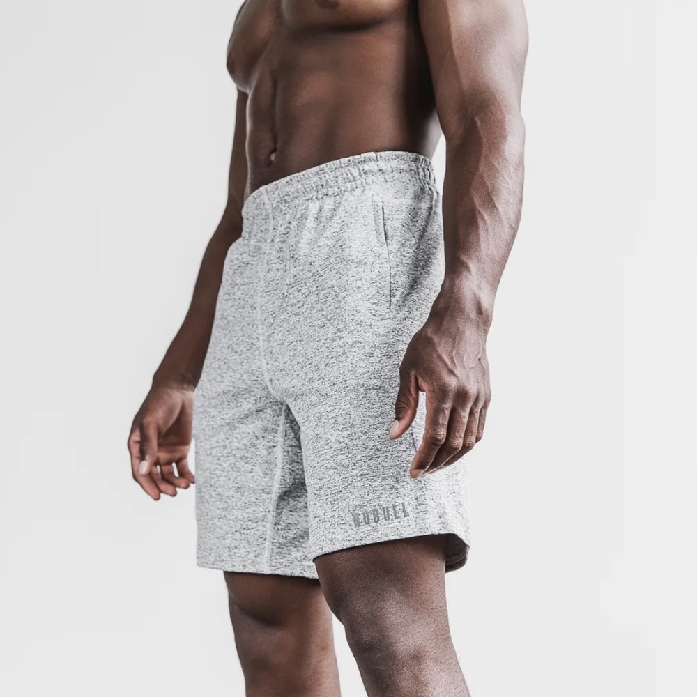 NOBULL Men’s Lightweight Knit Athletic Gym Short 9” White Heather L Larg…